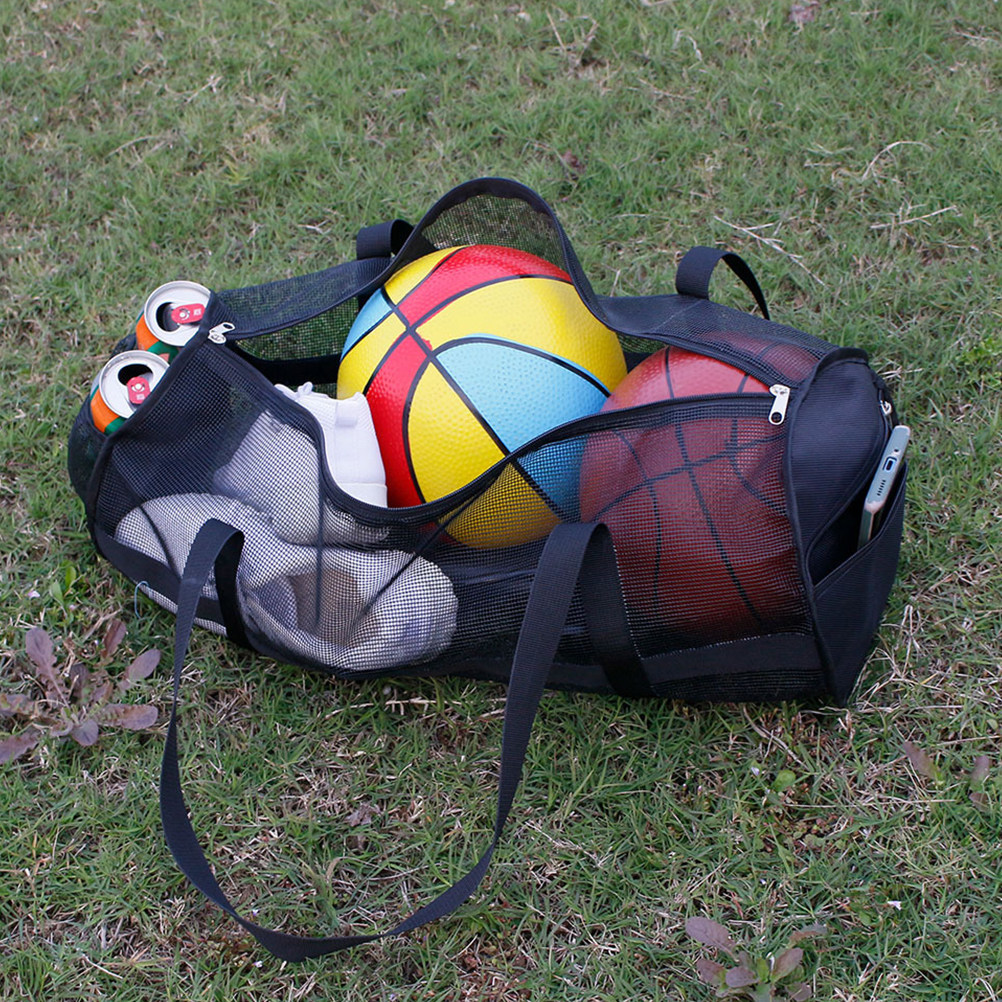 Yoga Fitness Gear - Large Sports Ball Bag Mesh Design