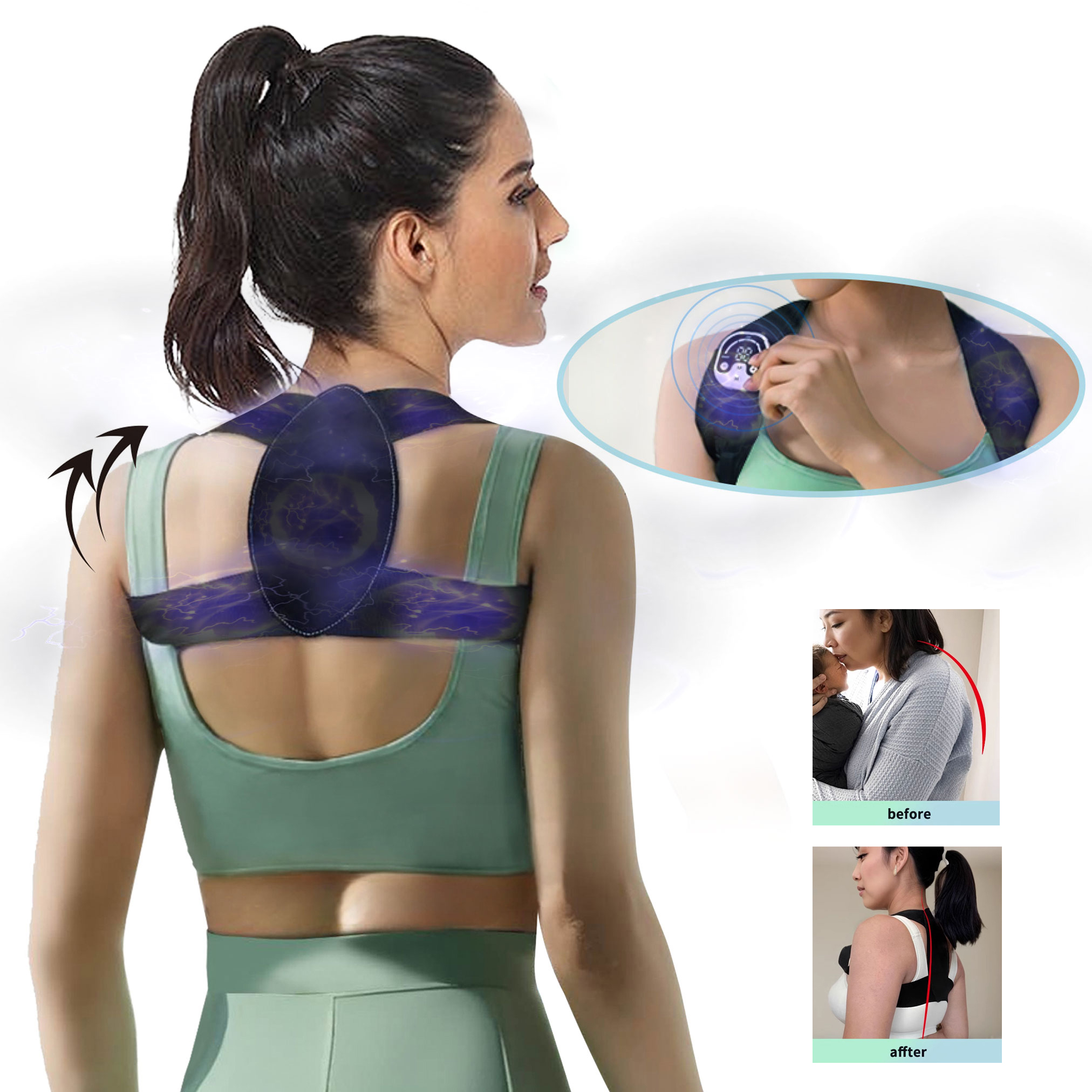 Microcurrent Posture Device Fo - Posture Corrector Back のレビューと価格