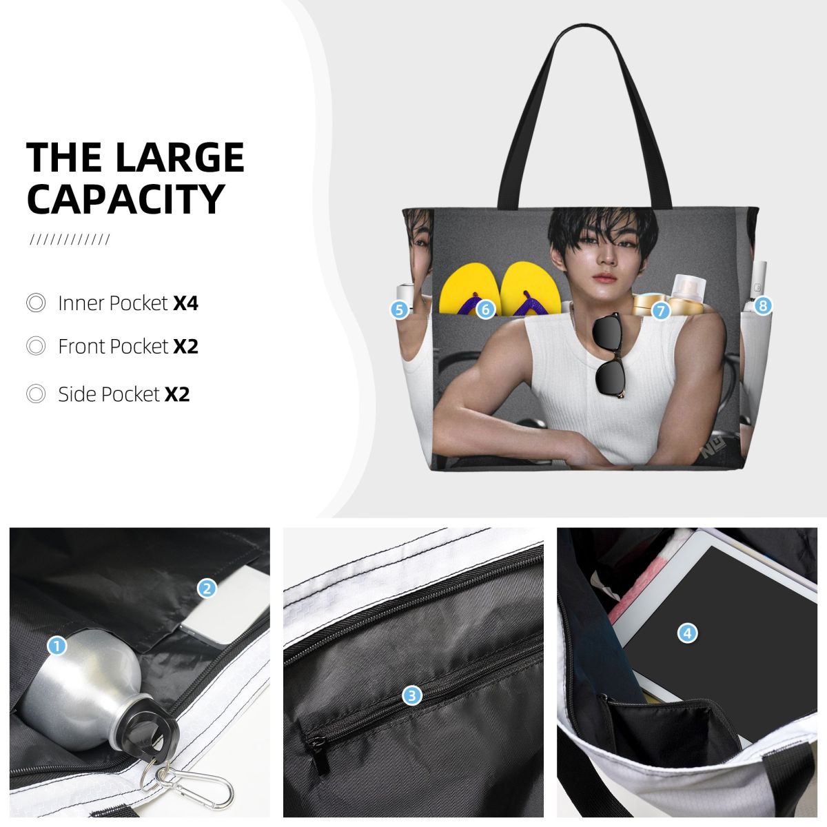 Jungwon En Kpop Beach Tote Bag - Yoga En Fitness のレビューと価格