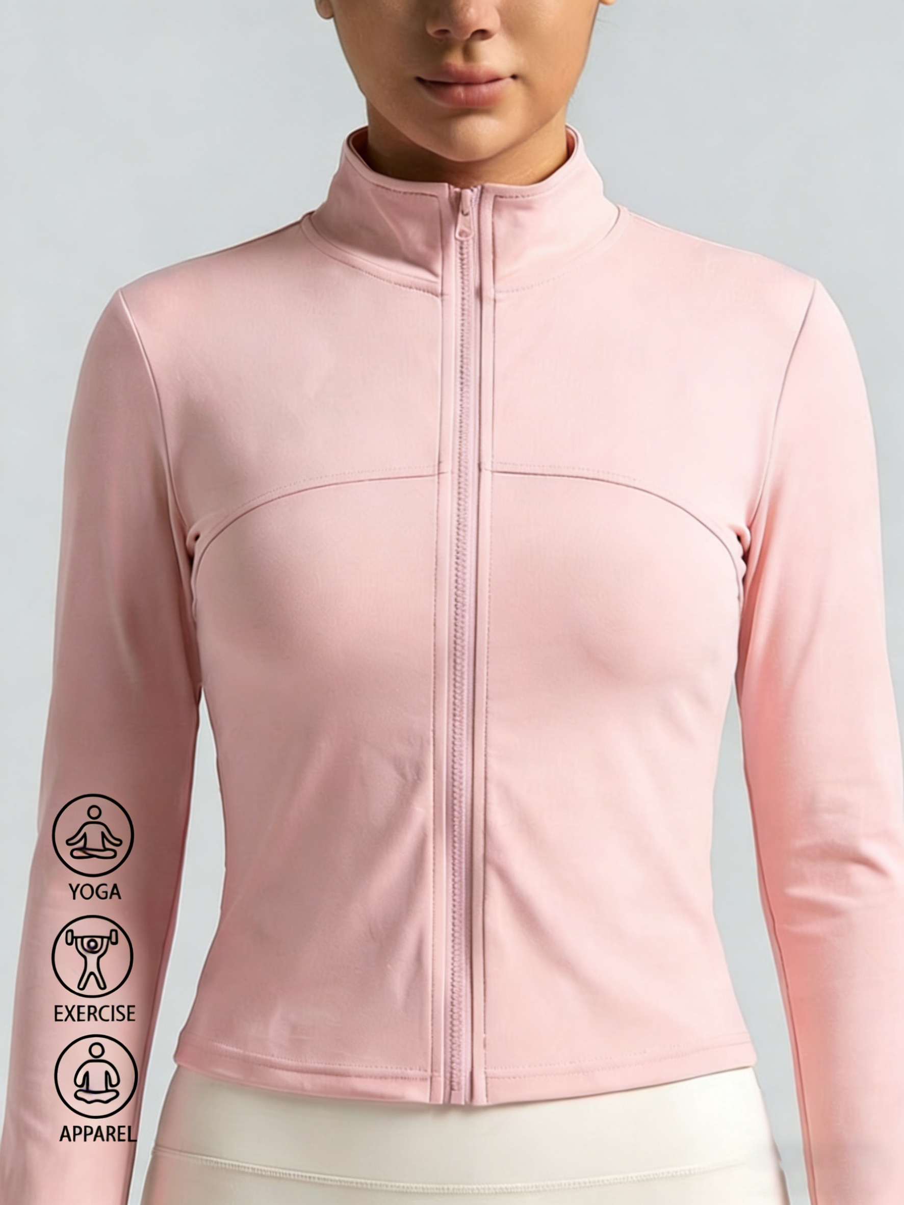 New Women Light pink Yoga Coat - Yoga For Fitness のレビューと価格