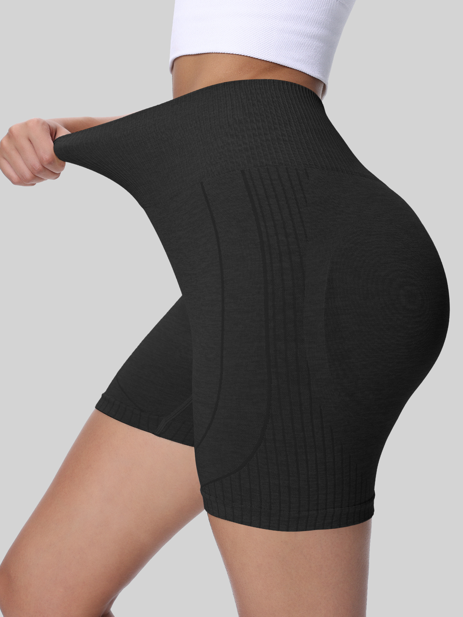 High Waist Elastic Yoga Shorts - Yoga Fitness Gear のレビューと価格