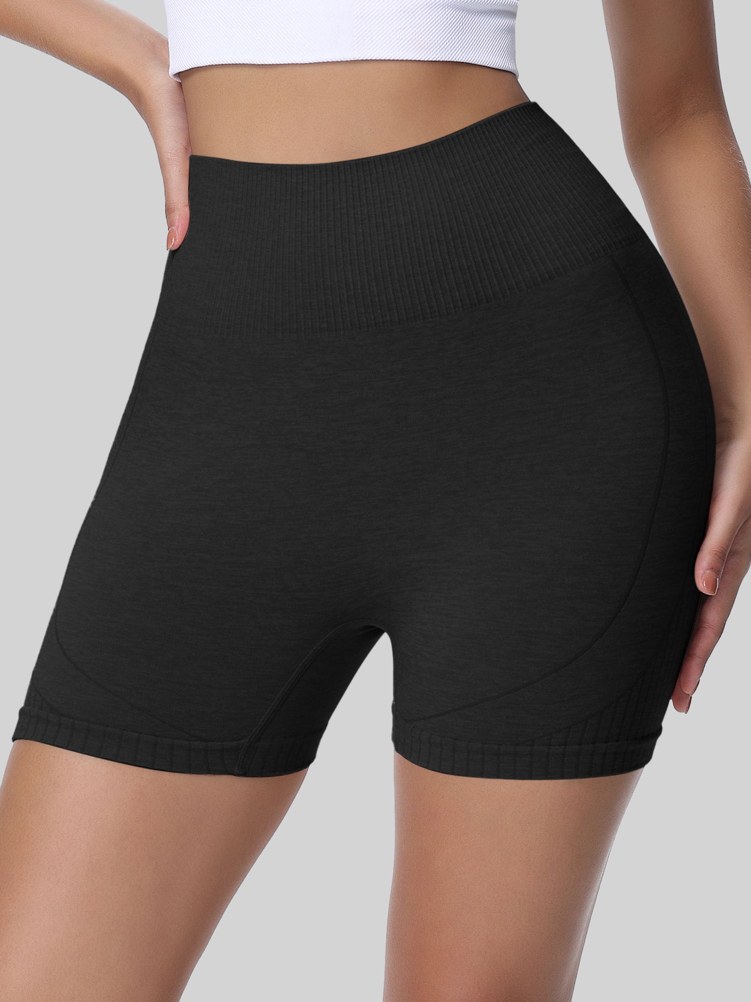 High Waist Elastic Yoga Shorts - Yoga Fitness Gear のレビューと価格