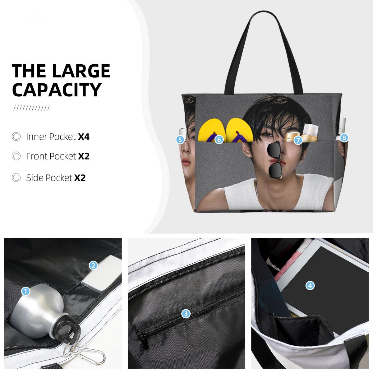 Jungwon En Kpop Beach Tote Bag - Yoga En Fitness のレビューと価格
