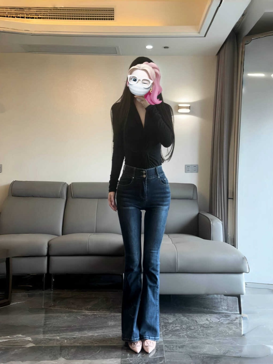 High Waist Bell Bot Jeans Wome - Hip Thrust Pad のレビューと価格