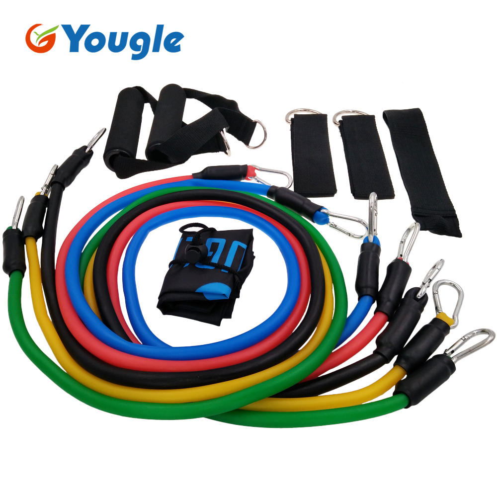 YOUGLE 11pcs/set Pull Rope Fit - Yoga Fitness Resistance Band のレビューと価格