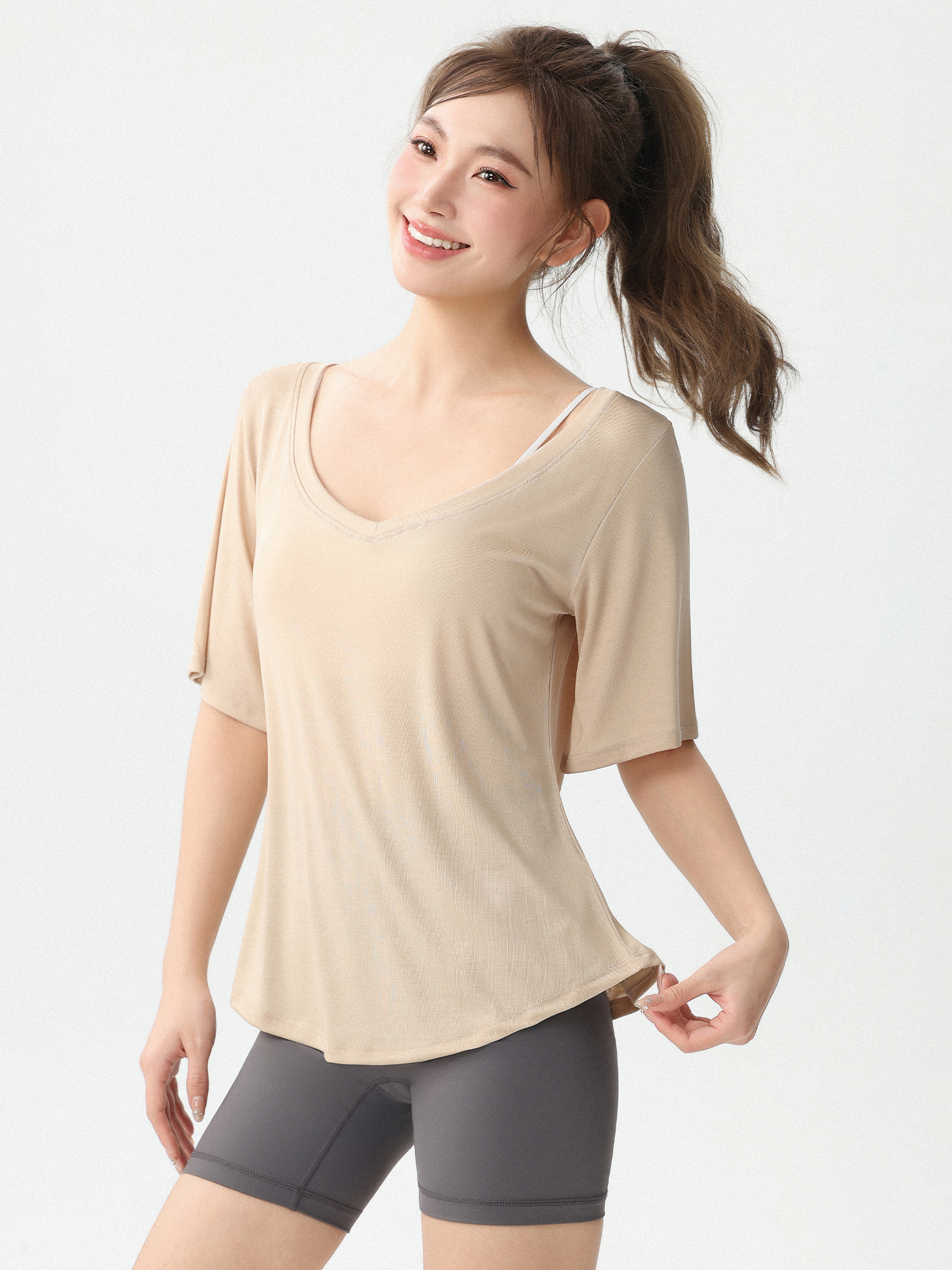 New Loose Women's Yoga Wear V- - Yoga Fitness Training のレビューと価格