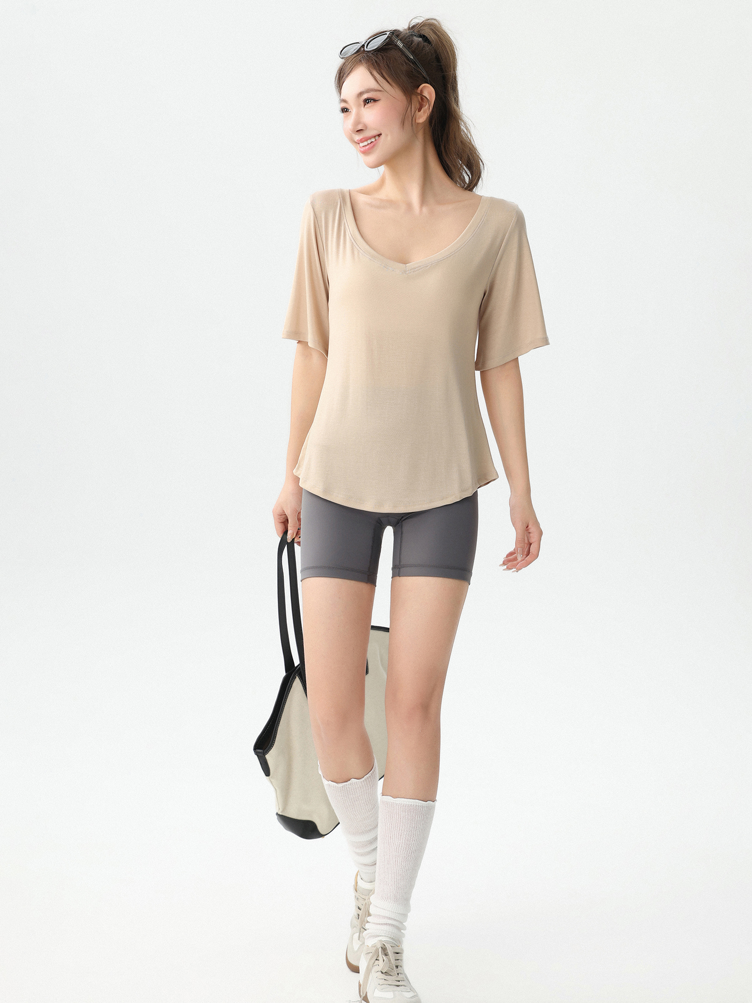 New Loose Women's Yoga Wear V- - Yoga Fitness Training のレビューと価格
